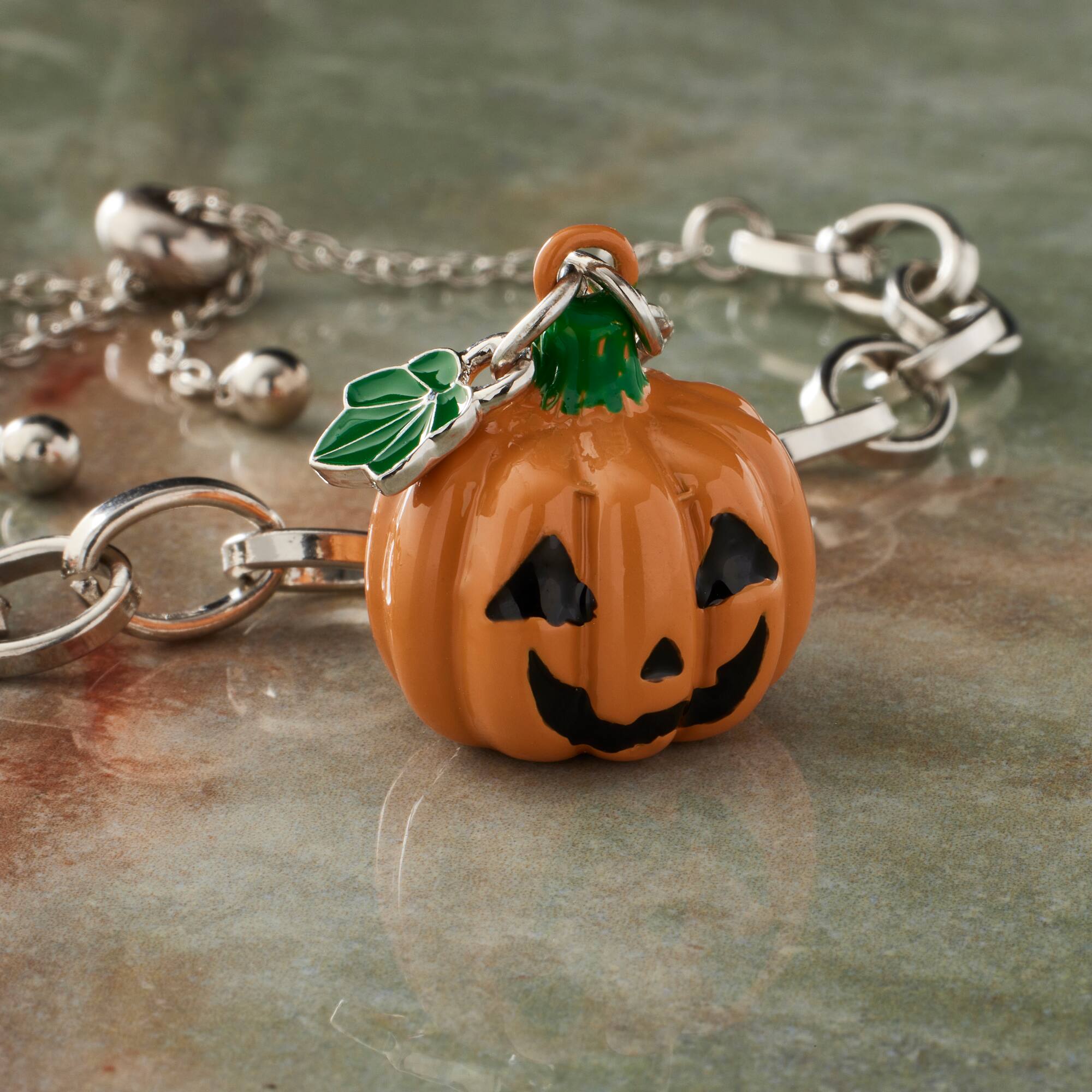 12 Pack: Orange Jack-o'-Lantern Charm by Bead Landing™